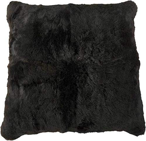 generisch Lammfell Bodenkissen Pouf 80 x 80 cm schwarz Natur aus echtem Island Lammfell von KUHFELLE online