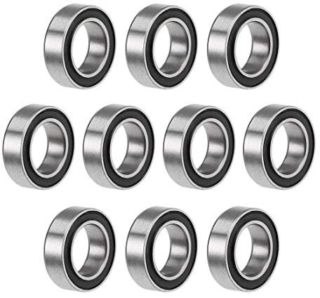 sourcing map 10 Stück Kugellager Rillenkugellager MR106-2RS 6mm Innendurchm 10mm Außendurchm 3mm Bohrung Doppelt Abgedichtet Chromstahl Z2 für Skateboard 3D Drucker Roller Inline Skates