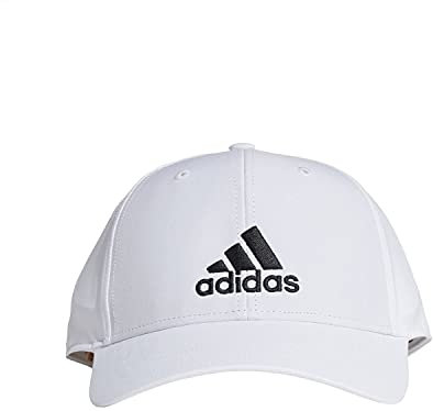 adidas Mens Lightweight Embroidered Baseball Cap, White/White/Black, OSFY