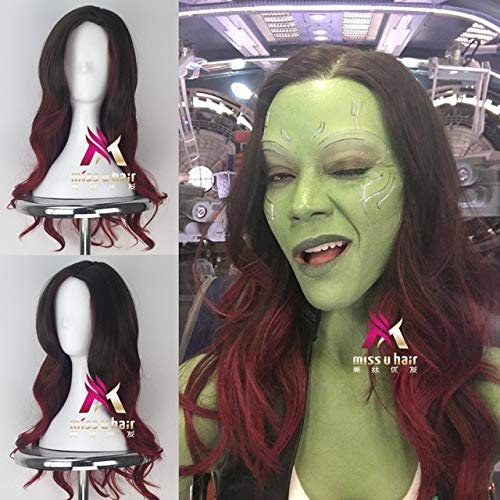Wächter der Galaxie 2 Gamora Cosplay Perücke Frauen Long Wavy Movie Anime Haare Cosplay Halloween Perücke One Size Gamora