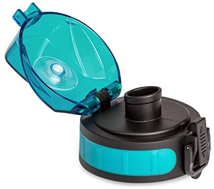 Schmatzfatz Bouchon de Remplacement pour Gourde Sport, Couvercle d'Ouverture pour Bouteille d'Eau, Gourdes Adulte, Homme, Femme, Enfant, Gourde Sans BPA, Water Bottle Etanche, Anti Fuite, Bleu Pétrole