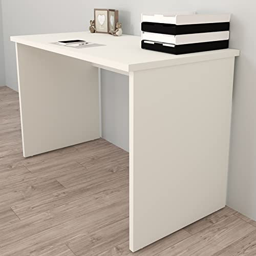 Henor Mesa Escritorio Oficina en Madera FSC® con Niveladores 115x60x75 Cm Blanco.