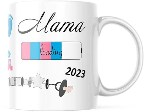 geschenke-fabrik.de - Tasse mit Spruch - Mama loading 2023 - Geschenke für werdende Mütter/Geschenk für Schwangere - Schwangerschaft - Baby loading - Tasse Mama 2023 Geschenk