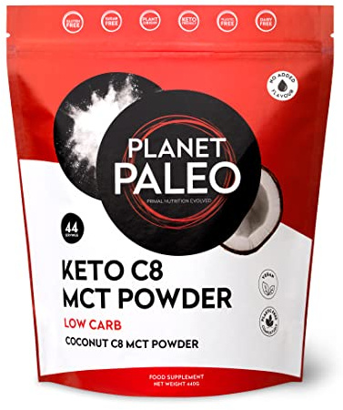 Planet Paleo Keto Collagen - High Protein, Low Carb, Coffee Creamer, Neutral-Tasting Ketongenic Boost (C8 MCT, 220g)