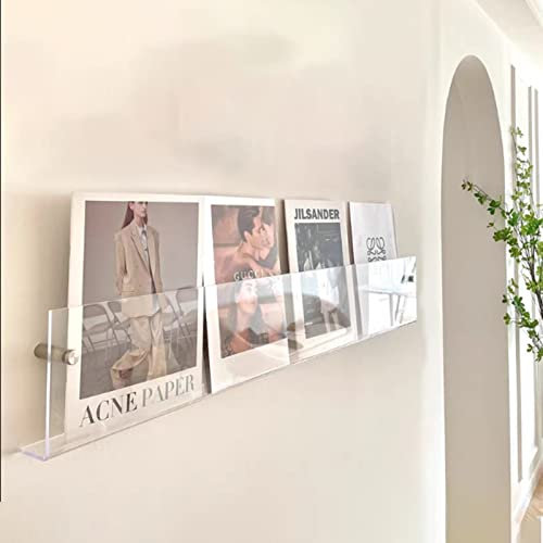 MTSON Prospektständer Kleine Magazin -Rack -Standwand Montiert, Flyers Magazine Broschüre Display Ständer Transparent Zeitungsspeicher Rack, Home Pamphlet -Inhaber (Size : 120cm(47 1/4))