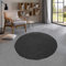 Taracarpet runder Jute Teppich Sisal Optik Kurzflor Boho modern für Wohnzimmer Schlafzimmer nachhaltig Natur-Teppich schwarz 200 cm rund