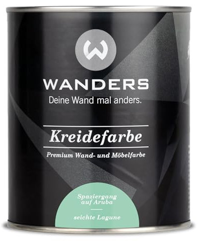Wanders Shabby Chic Kreidefarbe 750 ml - seichte Lagune/Helles Grün - Küchenmöbellack und Möbelfarbe ohne Schleifen. Chalk Paint, für Holz & mehr. Hohe Deckkraft, schnell trocknend