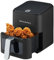 Grunkel - Freidora aire - Air Fryer - 4 Litros y 7 programas. BEF. Panel de control digital Multifunción y ventanal visualización retroiluminada. Temporizador 60 minutos - Freidora sin aceite (Negro)
