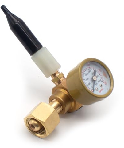 Jieotwice Helium Druckminderer, Komplett Aus Messing, Helium Ballon Druckminderventil, Aufblasbares Manometer 0-3500PSI 0-250KGF/cm²