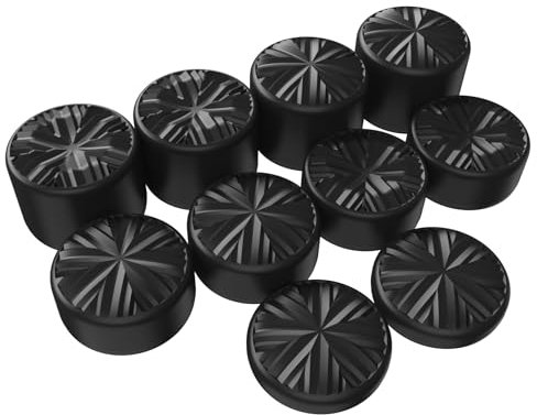 PlayVital 10 Pcs Agarres para el Pulgar para ps5 para ps4 EVOQUE Universal Grips para Xbox Series X/S Xbox One/Elite Series 2 Switch Pro Tapas de Joysticks con 3 Alturas de Convexo y Cóncavo(Negro)