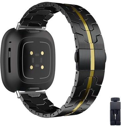 Metall Armband Kompatibel für Fitbit Versa 2 Edelstahl Armband mit Herren Damen Ersatzarmband mit Fitbit Versa 2 Uhrenarmbänder Edelstahl Metall Band für Fitbit Versa 2 (E,versa2)