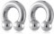 Longbeauty 1 Paar Ohr Gewichte Ohrhänger Flesh Tunnel Plug Creolen Albert Hoop Hufeisen Klemmkugelring Kugel Barbell Ohrpiercing, Stil B, Silber, 2G (6mm)