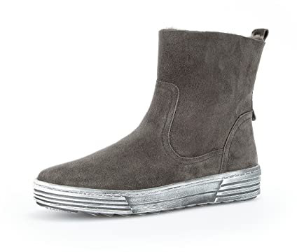 Gabor Damen Combat Boots, Frauen Stiefeletten,Lammfell,Bootee,Booties,halbstiefel,Kurzstiefel,uebergangsschuhe,Pepper,35 EU / 2.5 UK