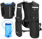 MoKo Running Hydration Vest, Sac à Dos de Course à Pied léger avec vessie d'eau de 1,5L, Sac à Dos de Course à Pied Ajustable et Respirant pour Hommes Femmes avec Poches pour Cyclisme Marathon, Noir