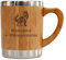 Personalisierte Wikinger Tasse mit Name, Spruch + Motiv Gravur - 0,3L, Bambus Design für Männer und Frauen - als Kaffeetasse oder Met Becher, Viking Fan Geschenkidee
