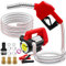 12V 200W Electric Diesel Transfer Pump, 45L/min Fuel Transfer Pumps, Self Priming Fuel Transfer Extractor Pump Kit with Aluminium Manual Nozzle and Hoses
