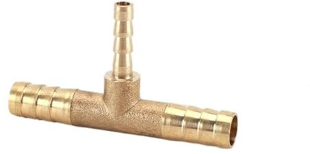 YJQHODY 5 Stück T-Typ-Dreiwege-Schlauchkupplungen, Reduzierschlauch-T-Stück, 3-Wege-Messingrohrverschraubung, Messing-Reduzieradapter(10x4x10mm)