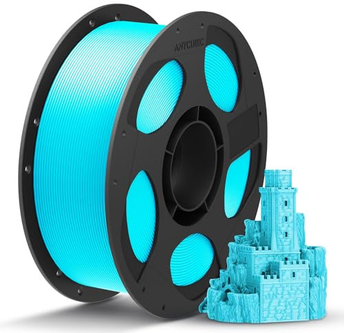 ANYCUBIC PLA+ Filament 1.75mm, Refill PLA Plus Filament und Spool Kit, Hohe Zähigkeit und Präzision -3D-Druckmaterialien, Intelligente Identifikation,1KG Hellblau