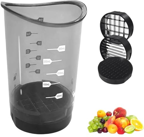 Cup Slicer, 2025 Upgraded Fruit Slicing Cup with Removable Blade & Push Plate, Easy-Clean Egg, Grape, Strawberry, Banana Cutter Kitchen Gadget (1)