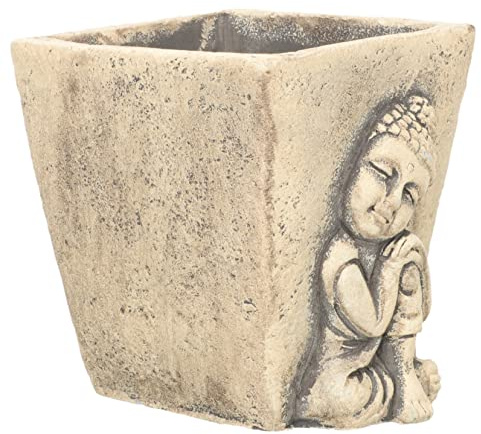 TOYANDONA Pot de Fleurs en Ciment Bouddha Décoratif Intérieur Petit Modèle Tête de Bouddha Jardin Maison Original Solide