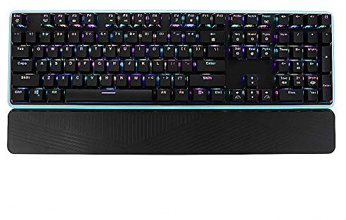 NIUSABOU Mechanical Gaming Keyboard, Mechanical Gaming Keyboard RGB Backlight 108 Key Ergonomic Detachable Wrist Pad Black(Brown Switch)