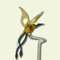 Lauschaer Glaskunst Blumenstab Paradiesvogel Champagner