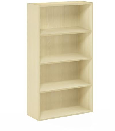 Furinno Regal mit 4 Fächern, Holz, Dampfbuche, 23.88 x 59.94 x 105.92 cm