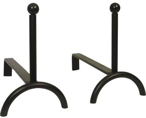 AUBRY GASPARD - Chenet Cheminée Fer Forgé Noir (Lot de 2) - Finition Laquée - 36 x 18 x 27 cm - Poids 2,5 kg - Livré en Kit - Idéal Entretenir Le Feu - Accessoire Élégant Cheminée
