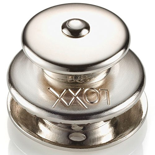 20 Stück LOXX® Oberteil Knopf mit großer Griffkappe, Standartscheibe für Material bis 2,5 mm - Messing vernickelt, großer Kopf