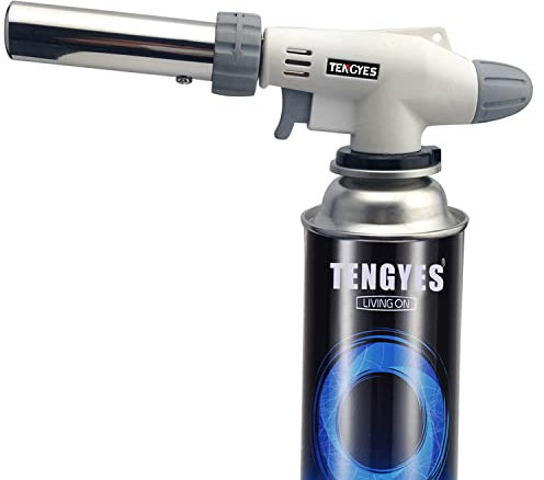 TENGYES - Encendedor de butano de cocina – Antorcha culinaria de cocina, soplete profesional ajustable con 360 grados invertidos para crema, brulee, barbacoa, hornear, joyas (butano no incluido)
