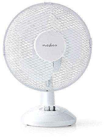 NEDIS Tischventilator Netzstromversorgung 35 W Oszillation 3-Geschwindigkeitsstufen 230 mm Weiss FNTB10CWT23