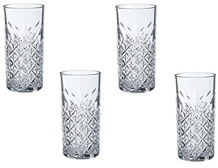 Pasabahce 520205 Timeless - Set di 4 bicchieri da long drink in vetro, 365 ml