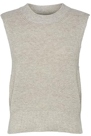 ONLY Damen Pullover Paris Beigemeliert XS Maglioncino a Gilet, Pumice Stone Donna