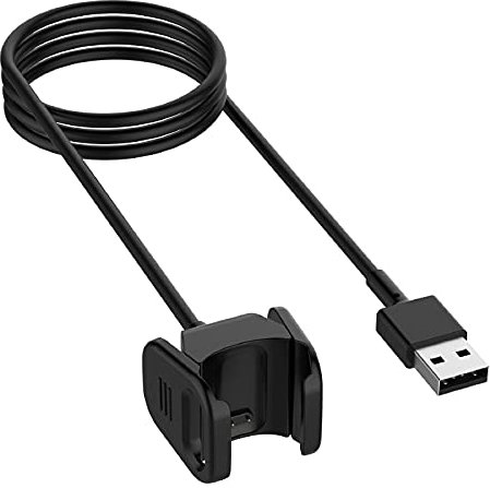 KZIOACSH Cargador Compatible con Fitbit Charge 3/Charge 4, Inducción Portátil USB Adaptador de Cable de Carga Cargador para Fitbit Charge 3/Charge 4,(Negro)