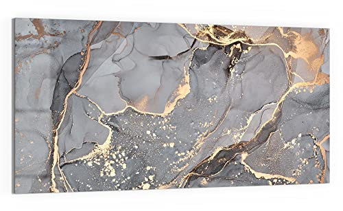 DEQORI Glas-Magnettafel | 100x50 cm groß | Motiv Elegantes Marmormuster | Memo-Board aus Glas | Magnetboard inkl. Magnete, Stift & Tuch für Küche & Büro | Tafel magnetisch & beschreibbar