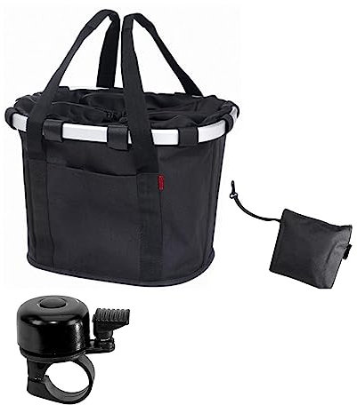Rixen & Kaul Fahrrad - Lenkertasche Vorderradkorb Schwarz inkl. Fahrradklingel