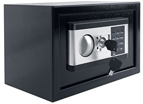 TRMLBE 22L Tresor für Zuhause Möbeltresor 35x25x25cm Safe Tresor Elektronischer mit Digitaler Passwort und 2 Sicherheitsschlüssel Wandtresor für Geld Schmuck, Schwarz