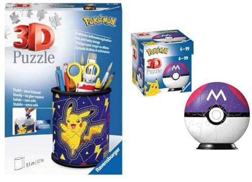 Ravensburger Pokemon 3D Jigsaw Puzzle & 11564 Pokemon Master Ball 3D Jigsaw Puzzle