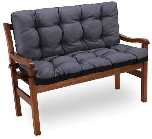 Amazinggirl Bankauflage Sitzkissen Outdoor Hollywoodschaukel Kissen 150 x 100 cm - Sitzpolster Bank Polster für Sitzbank Gartenbank und Paletten Bankkissen Indoor und Outdoorkissen Graphit