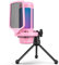 TONOR Gaming Mic, Microfono USB per PC PS4/5, Micro a Condensatore Cardioide con Modi RGB e Luminosità Regolabili, Mute Rapido, Controllo del Guadagno, per Streaming, Registrazione, TC310 Rosa