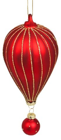 Festive Christbaumkugel aus Glas mit Heißluftballon