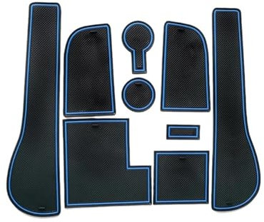 Gummi Matte Tür Nut Tasse Anti-Slip Kissen Tor Slot Für VW Für Golf 7 Mk7 GTI R 2013-2019 Auto Aufkleber Zubehör rutschfeste Matte(Color:Blau)