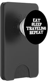 Funny Traveling Traveler Eat Sleep Traveling Repeat PopSockets PopWallet für MagSafe