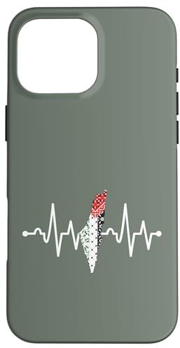 Palestine Heartbeat Keffiyeh Map Flag Palestinian Solidarity Case for iPhone 16 Pro Max