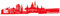 Samunshi® Wandtattoo Hannover Skyline Wandaufkleber 230 x 52cm hellrot