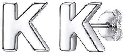 ChicSilver 925er Sterling Silber K Ohrstecker damen Silber buchstaben Ohrstecker mit Geschenkebox für Mama