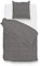 Zo!Home Perkal Bettwäsche Lino Uni Melange Dark Grey 135x200 + 80x80 cm