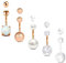 Mayhoop 5Pcs 14G 10mm Bauchnabelpiercing mit Top Ball Edelstahl Opal Pearl Bauchpiercing Piercing Schmuck Frauen Mädchen