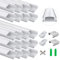 LightingWill 20-Pack LED Aluminum Profile, 3.3ft/1Meter LED Strip Channel Silver U-Shape LED Diffuser with Milky White Cover, End Caps and Mounting Clips for LED Strip Light