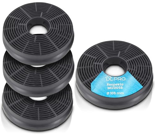 DL-pro 4 x Kohlefilter Aktivkohlefilter für Respekta MIZ0058 MIZ 0058 PKM CF130 Candy 49040890 35602288 Dunstabzugshaube